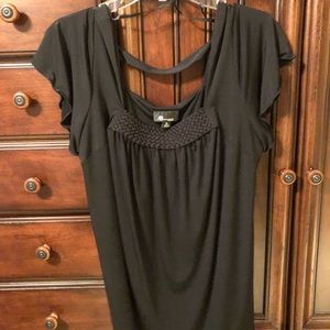 Black silky blouse